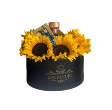 Box Girasoles con Botella/Chocolates